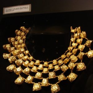 Gold Pearl Drop Stud Necklace